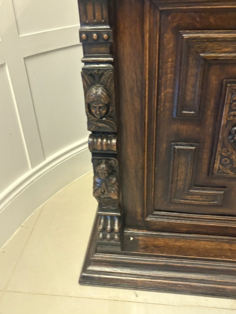 Impressive Quality Antique Carved Oak Sideboard